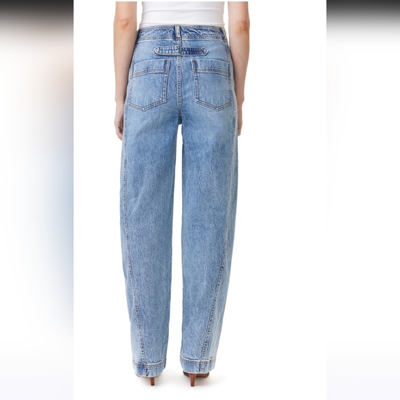 Habitual High Rise Side Panel Barrel Leg Jeans In Faded Wash Size 6 - Picture 3 of 12